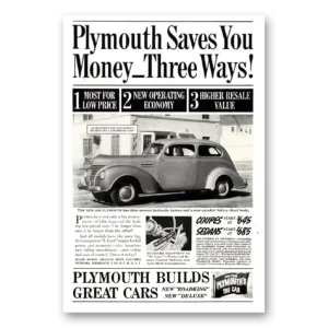 1939 Plymouth Print Ad | Hydraulic Brakes
