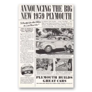 1938 Plymouth Print Ad | Roadking Deluxe