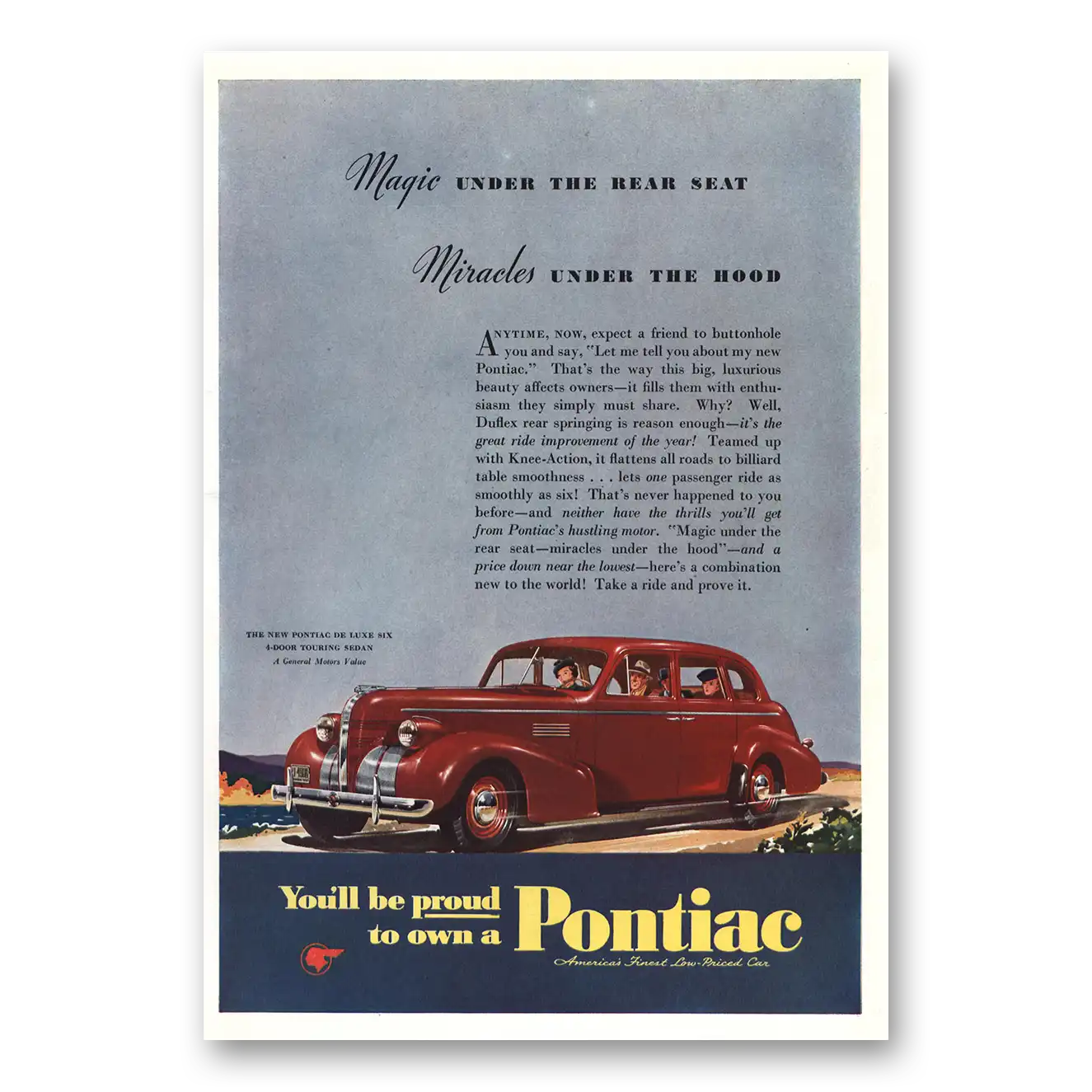 1939 Pontiac Print Ad | Magic Under The Rear Seat