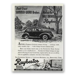 1939 Raybestos Manhattan Brake Service Print Ad | Brake Service