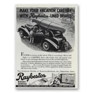 1939 Raybestos Manhattan Brake Service Print Ad | Brake Service