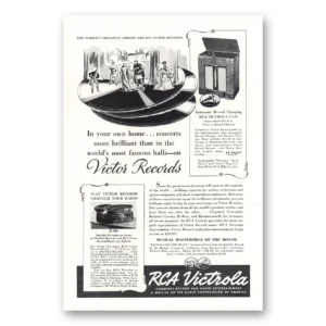 1939 RCA Victrola Phonograph Print Ad | Famous Halls