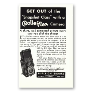 1939 Rolleiflex Camera Print Ad | Snapshot Class