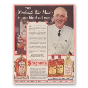 1939 Seagrams VO Whisky Print Ad | Moderate Bar Man