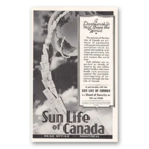 1939 Sun Life of Canada Print Ad | Partnership