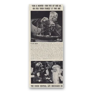 1939 Union Central Life Insurance Print Ad | Santa Claus