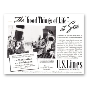 1939 United States Lines Print Ad | Life At Sea