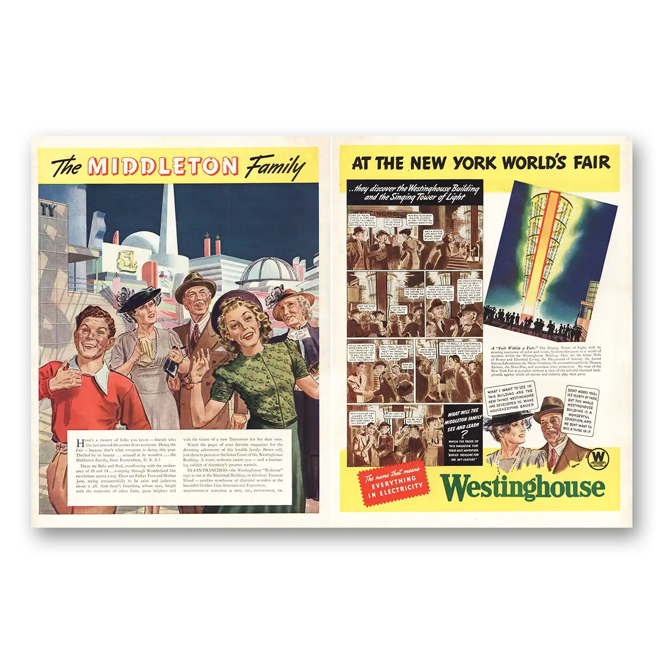 1939 Westinghouse Print Ad | Middleton Family