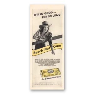 1940 Beech Nut Cigarettes Print Ad | So Good For So Long
