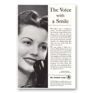 1940 Bell Telephone Print Ad | Voice With Smile