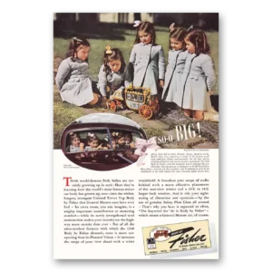 1940 Body by Fisher Print Ad | Dionne Quintuplets