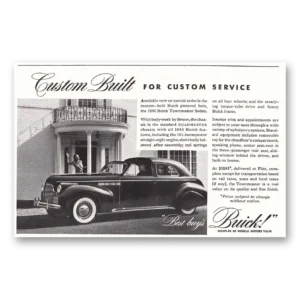 1940 Buick Townmaster Sedan Print Ad | Custom Built