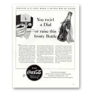 1940 Coca Cola Print Ad | Frosty Bottle