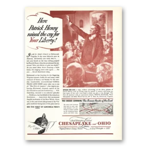 1940 Chesapeake and Ohio Lines Print Ad | Patrick Henry