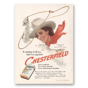 1940 Chesterfield Cigarettes Print Ad | Roundup