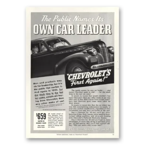 1940 Chevrolet Print Ad | Car Leader