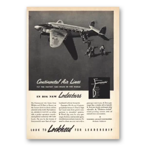 1940 Lockheed Print Ad | Continental Air Lines