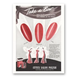 1940 Cutex Nail Polish Print Ad | Take Bow