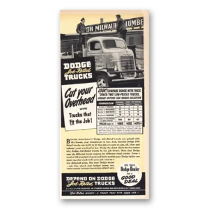1940 Dodge Trucks Print Ad | Milwaukee Lumber