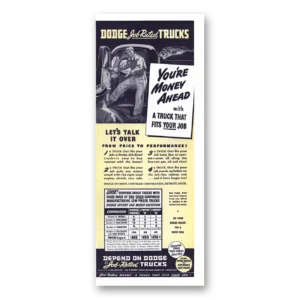 1940 Dodge Trucks Print Ad | Job Rated Trucks You're Money Ahead