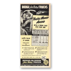 1940 Dodge Trucks Print Ad | Money Ahead
