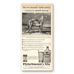1940 Fleischmanns Gin Print Ad | Greyhound Stride