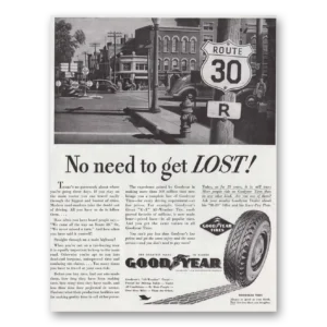 1940 Goodyear Tires Print Ad | Route 30