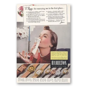 1940 Hamilton Watch Print Ad | Marrying Me