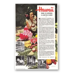 1940 Hawaii Print Ad | Matter Cours