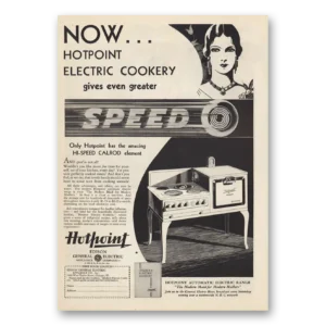 1930 Hotpoint Electric Range Print Ad | Calrod Element