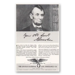 1940 Lincoln National Life Insurance Print Ad | Obedient Servant