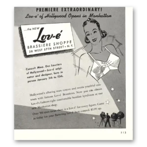 1940 Lov-e of Hollywood Print Ad | Brassiere Shoppe
