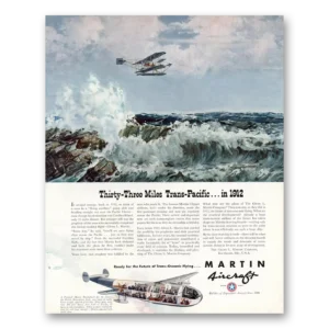 1940 Martin Aircraft Print Ad | Trans Pacific
