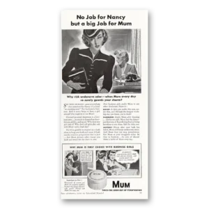 1940 Mum Deoderant Print Ad | Job Mum