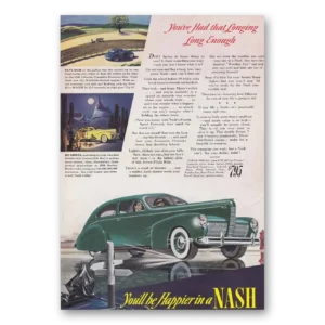 1940 Nash Motors Print Ad | Long Enough