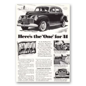 1940 Plymouth Print Ad | One For 41