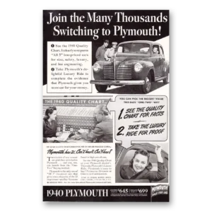 1940 Plymouth Print Ad | Switching