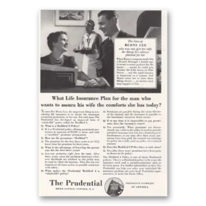 1940 Prudential Insurance Print Ad | Maid Burns Lee
