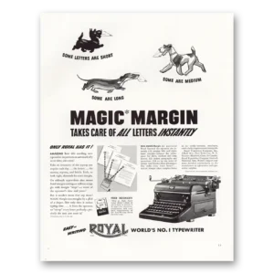 1940 Royal Typewriter Print Ad | Magic Margin