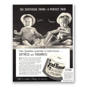 1940 Scot Tissue Print Ad | Softie Toughie