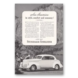 1939 Studebaker Commander Print Ad | Style Comfort