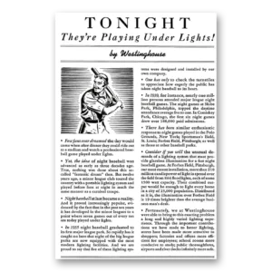 1940 Westinghouse Print Ad | Baseball