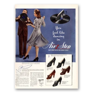 1941 Air Step Shoes Print Ad | Feel Like Dancing