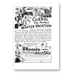 1941 Phoenix Arizona Print Ad | Winter Vacation