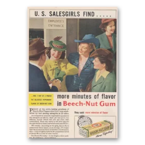 1941 Beech Nut Gum Print Ad | Us Salesgirls