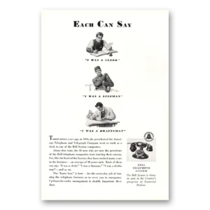 1941 Bell Telephone Print Ad | Linesman Draftsman