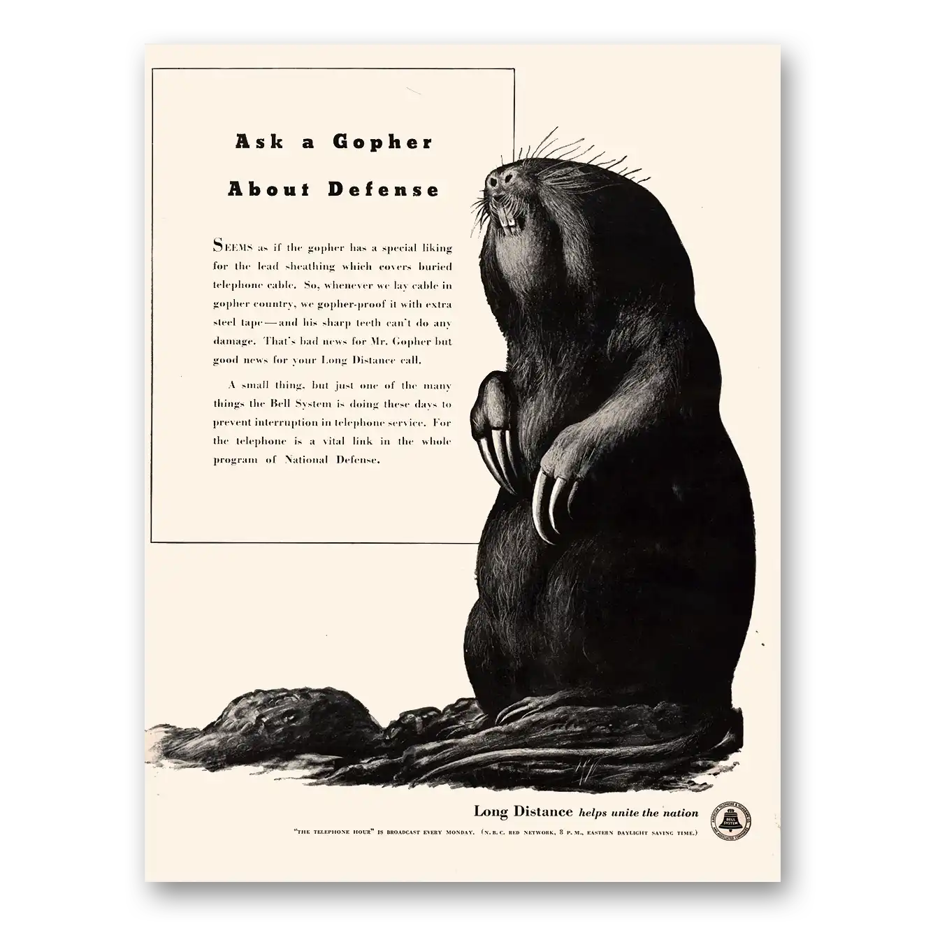 1941 Bell Telephone Print Ad | Ask Gopher