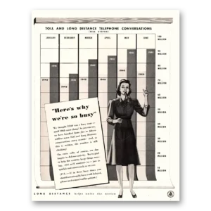 1941 Bell Telephone Print Ad | Toll Long Distance