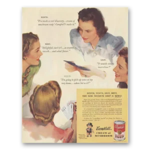 1941 Campbells Cream of Mushroom Soup Print Ad | North South