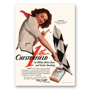 1941 Chesterfield Cigarettes Print Ad | Ellen Drew